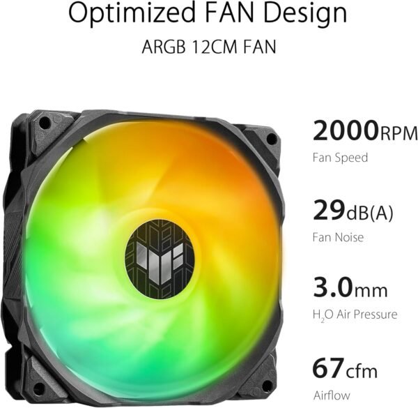 ASUS TUF Gaming LC II 360 ARGB All-in-One Liquid CPU Cooler with Aura Sync, 3X TUF Gaming 120mm ARGB Radiator Fans, Reinforced Tubing, and 6-Year Warranty;Widely Compatible with Latest Intel&AMD CPUs