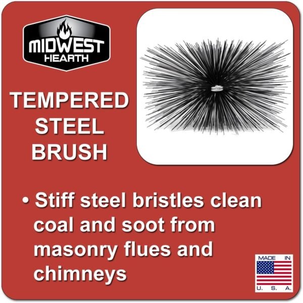 Midwest Hearth Rectangle Wire Chimney Cleaning Brush (8" x 12" Rectangle) Made in USA