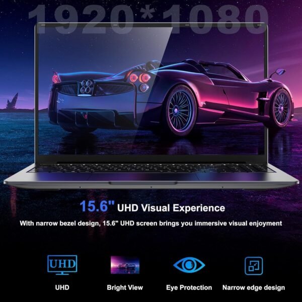 15.6" Laptop Computer - Quad-Core N95 Processor (Up to 3.4GHz) Laptop PC 16GB DDR4 512GB SSD, Students Business Laptop Support Touch ID,WiFi, BT4.2, HDMI, USB 3.0