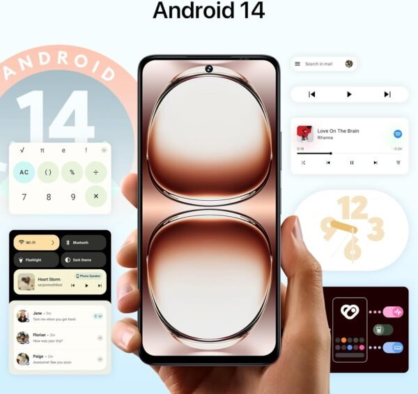 UMIDIGI Note 100A Cell Phone, 8(4+4)+256GB/1TB TF, 6.8" HD+ 120Hz Display Phones, Android 14 Unlocked Smartphone, 5000mAh Battery Andriod Phone, AI Face & Fingerprint Unlock, 4G Dual SIM, GPS,OTG