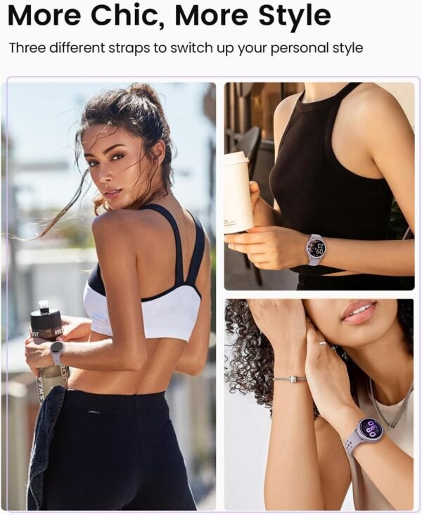 RUXINGX Smart Watches for Women [Make Call/Answer/400+Watch Face] Android & iPhone Compatible, 1.27" Fitness Tracker 24/7 Heart Rate Sleep Steps SpO2 Monitor, IP68 Waterproof Fitness Watch, Purple