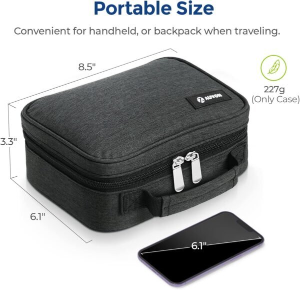 AUVON Large Insulin Cooler Travel Case, Longer Cooling Effect with 4 * 160g Ice Packs, Compact Medication Cooler Bag for 8 Insulin Pens and Diabetic Supplies, Ideal Travel Partner with Handle Design