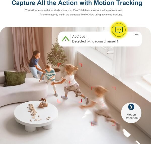Pan/Tilt Indoor Security Camera, 1080P Security Cameras Wireless Indoor for Home Security, Dog Camera/Pet Camera with Phone App, Night Vision, 2-Way Audio, TF/Cloud Storage(2.4Ghz)