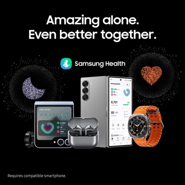 Samsung Galaxy Watch Ultra 47mm LTE AI Smartwatch w/Energy Score, Wellness Tips, Heart Rate Tracking, Sleep Monitor, Fitness Tracker, GPS, 2024,Titanium Gray [US Version, 1Yr Manufacturer Warranty]