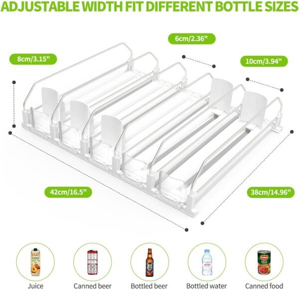 Drink Organizer for Fridge, Soda Can Dispenser for Refrigerator, Automatic Drink Dispenser for Fridge Holds up to 25 Cans, 5 Row