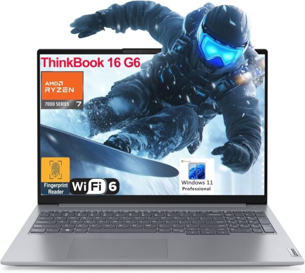 Lenovo ThinkBook 16 G6 16" FHD+ Laptop Computer, AMD 8-Core Ryzen 7 7730U (Beat i7-1360P), 64GB DDR4 RAM, 2TB PCIe SSD, WiFi 6, Bluetooth 5.3, Type-C 3.2, Fingerprint Reader, Windows 11 Pro, AZ-XUT