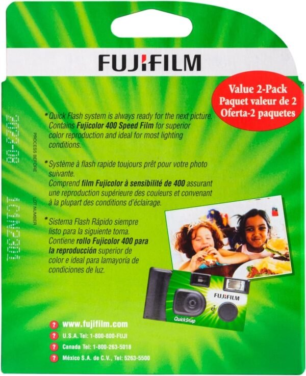 Fujifilm QuickSnap Flash 400 One-Time-Use Camera - 2 Pack