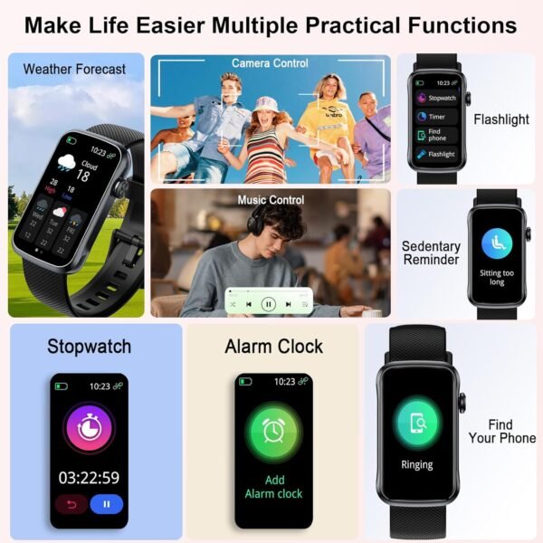 Smart Watch, Smartwatch for Men Women with 24 Sport Modes, IP68 Waterproof Fitness Tracker with 24/7 Heart Rate/Sleep/SpO2 Monitor, Step Tracker, Pedometer, Activity Tracker for Android iOS
