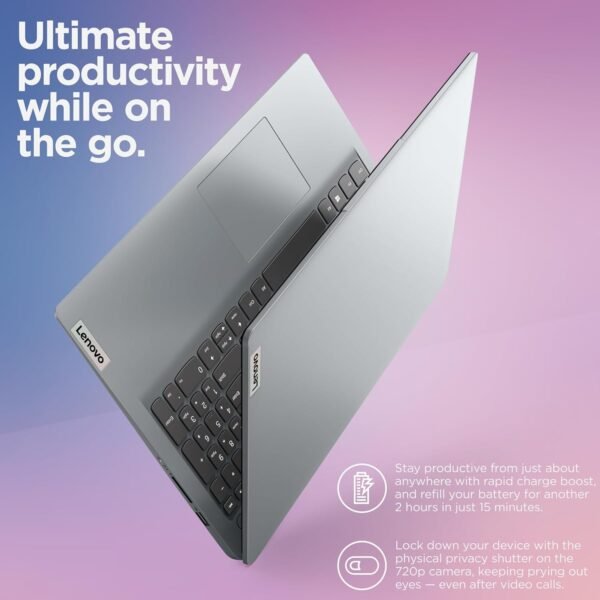 Lenovo IdeaPad 1 Student Laptop Computer, 15.6" FHD Display, Intel Dual Core Processor, 16GB DDR4 RAM, 256GB PCIe SSD, WiFi 6, Bluetooth 5.2, Type-C, Cloud Grey, Windows 11 Pro, Tichang