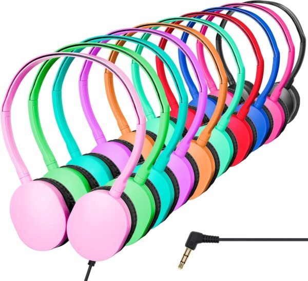 Kids Headphones Bulk 10 Pack for School Classroom Students Kids Children Teen and Adults (Mixed Colors)