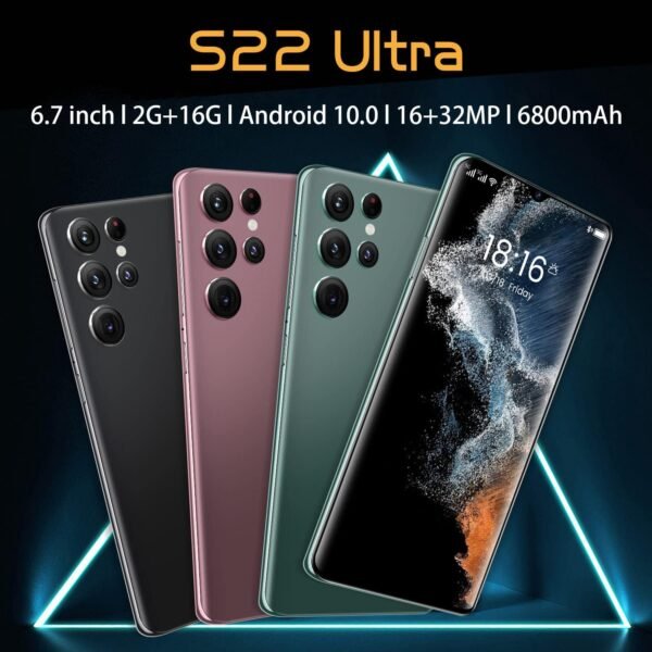 Unlocked Smartphone 6.7inch Cell Phone S22 Ultra 2+16GB HD Full Screen Straight Talk Phone Dual Sim Unlocked Android Phones Boost Mobile Phone(rose glod)