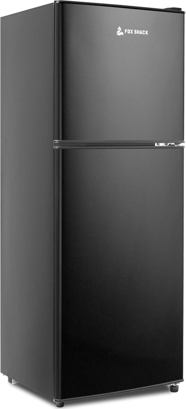 5 Cu Ft Fridge, Refrigerator with Freezer, 2 Doors Apartment Size Fridge, Energy-efficient, 5 Settings Temperature Adjustable, for Kitchen, Office, Dorm