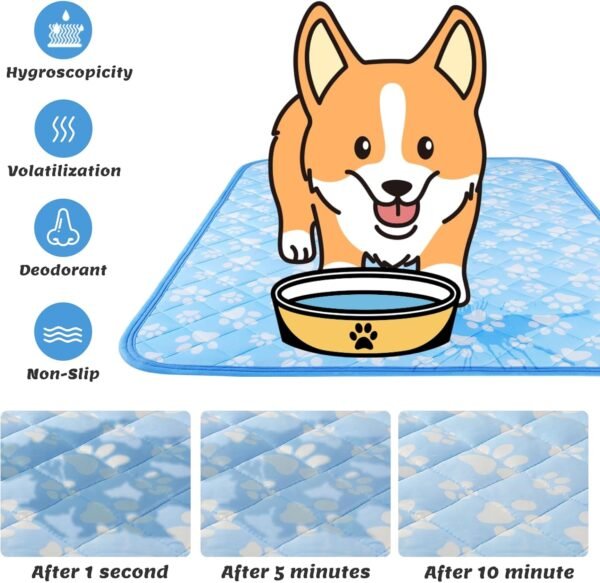Rywell Upgrade Self-Cooling Mat for Dogs Extra Large, 44'' x 32'' - Endothermic Color Changing Arc-Chill Cooling Fiber - Washable Non-Toxic Summer Pet Outdoor Bed, Non-Slip&Foldable