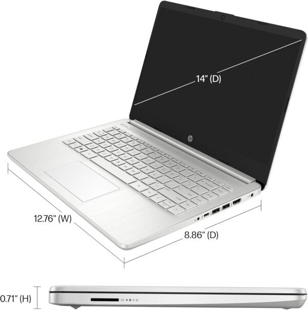 HP 14" Ultra-Light Laptop for Student & Home (Narrow-Bezel Display, Intel Pentium N5030, 16GB RAM, 512GB SSD, 1-Year Office 365) 11-Hr Long Battery Life, Webcam, Wi-Fi, IST Card, Win 11 Home, Silver
