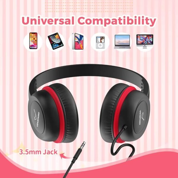 Kids Headphones, Ear Headphones for Kids, Wired Headphones with Safe Volume Limiter 85dB, Kids Headphones with Cord 3.5mm Jack Wired for Children/School