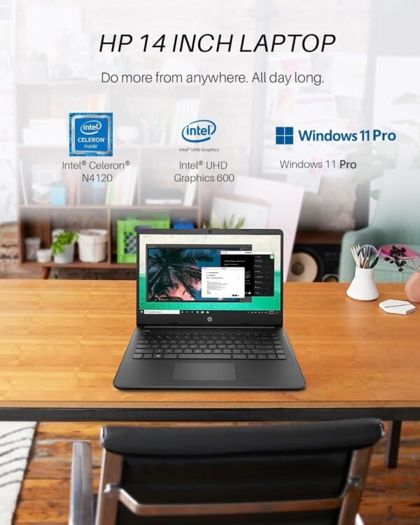 HP Laptops 16GB RAM for Students Business, 14 inch HD Screen, Intel Dual-Core N4120, 416GB Storage(128GB eMMC + 256GB MSD + 32GB USB C Flash Drive), Windows 11 Pro & Office Pro Lifetime License