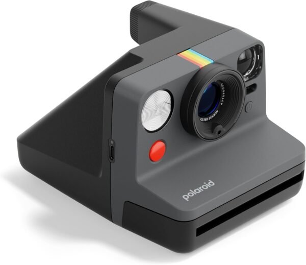 Polaroid Now 3rd Generation I-Type Instant Camera + Film Bundle - Now Black Camera + 16 Color Photos (6560)