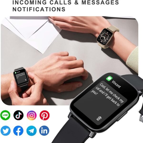 Smart Watches for Men, 1.65" Fitness Watch with 24/7 Heart Rate/Blood Pressure/Sleep Tracker, Activity & Fitness Tracker with Calories/Step Counter, Waterproof Smart Watch for Android iPhone