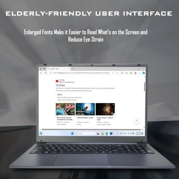 17 Inch Laptop with Backlit Keyboard, Full-Size Large Font Keyboard, Intel Celeron N5095, 8GB RAM 256GB SSD, Computers with Windows 11, Type-C, Webcam, Dual Wi-Fi, Buletooth 4.2