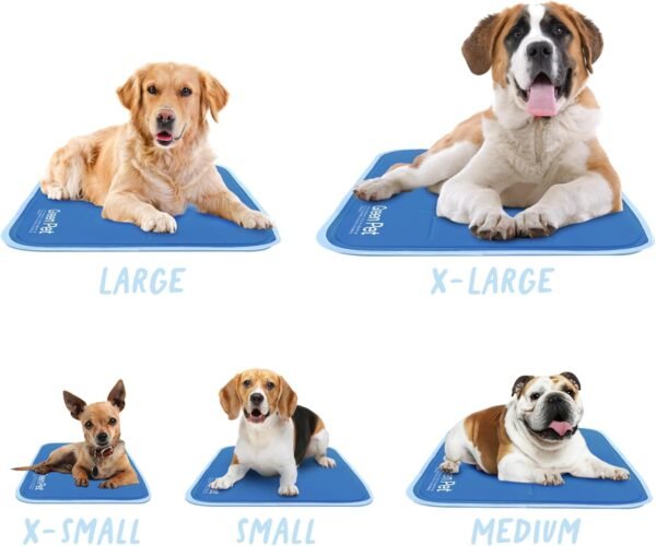 The Green Pet Shop Cool Pet Pad - Extra Large, Blue - Self-Cooling, Pressure Activated Mat for Dogs & Cats from 80+ lbs - Non-Toxic Gel, No Water Needed