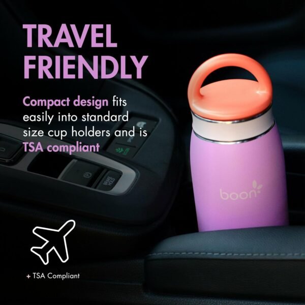 Boon Frosh Portable Breast Milk Chiller - Stainless Steel Cooler and Storage Container - Purple - Keeps Milk Cold for up to 17 Hours