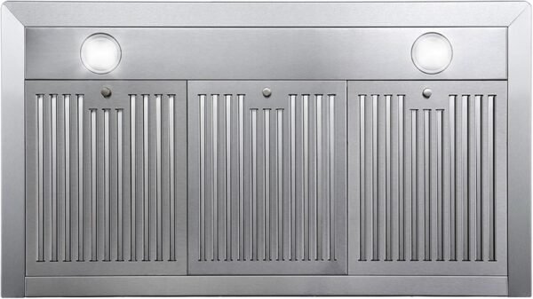 COSMO COS-63190 36 in. Vista Collection 380 CFM Ducted Wall Mount Range Hood, Button Controls, LED Lights, Stainless Steel