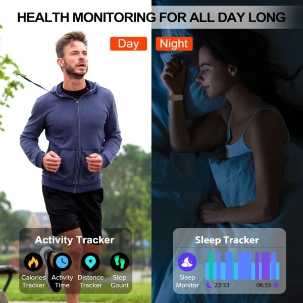Smart Watch for Men Women(Answer/Make Calls), 1.85" HD Touch Screen Fitness Watch with Sleep Heart Rate Monitor, 112 Sports Modes, IP68 Waterproof Activity Trackers Compatible with Android iOS, Pink