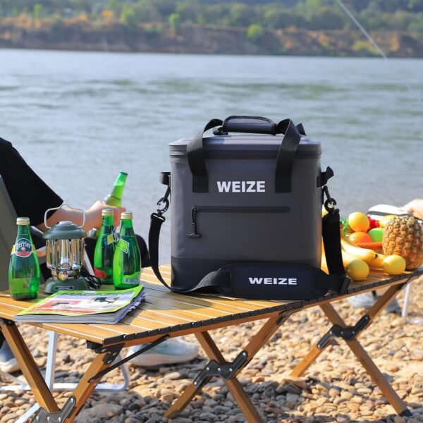 WEIZE 24 Can Soft Cooler,Insulated Lunch Bag,15L Floating Cooler Leak-Proof with Zipper,Portable Ice Chest Bag for Beach, Drink, Beverage, Travel, Camping, Picnic, Car, Trips