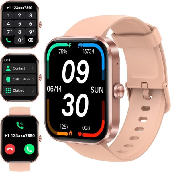 Smart Watch for Women(Answer/Make Call)-1.91" HD Fitness Smart Watch with Heart Rate/Sleep/spO2 Monitor, 113+ Sport Modes, IP68 Waterproof Smart Watch for Android iOS,Gold