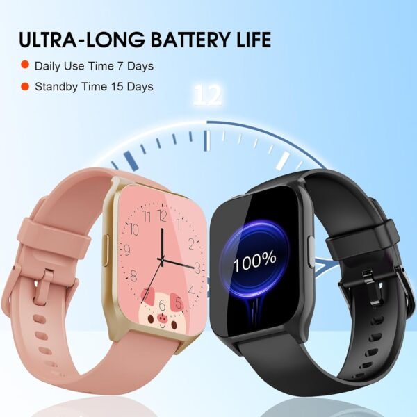 Smart Watch for Men Women(Answer/Make Calls), 1.85" HD Touch Screen Fitness Watch with Sleep Heart Rate Monitor, 112 Sports Modes, IP68 Waterproof Activity Trackers Compatible with Android iOS, Pink