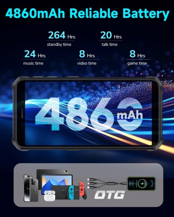 Ulefone Rugged Smartphone Armor X12 Android 13 Go, 6GB+32GB up to 256GB Extension, 5.45" Screen, 13MP Camera, 4860mAh, 3-Card Slots Cell Phone, NFC, OTG, Green Unlocked Android Phones