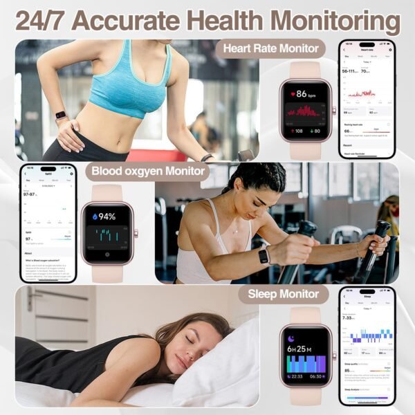 Smart Watch for Men Women with Bluetooth Call,Alexa Built-in Smartwatch,1.83"DIY Dial Fitness Watch with Sleep Heart Rate SpO2 Monitor,100+ Sport Mode,IP68 Waterproof Watch Compatible with Android iOS