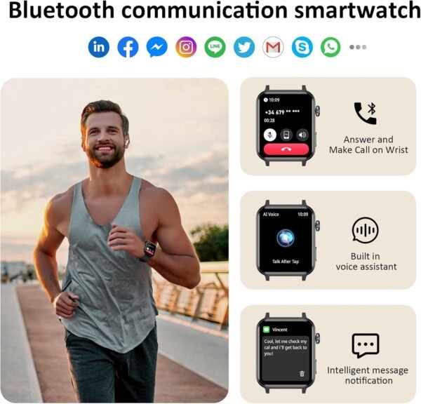 Fitness Tracker 2024 (Answer/Make Calls),Smart watch for Men Women,1.85'' Smartwatch with 24/7 Heart Rate and SpO2,SleepTracker,100+Sport,Pedometer,IP68 Waterproof Activity Trackers for Android iPhone