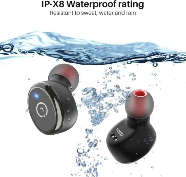 TOZO T10 (Classic Edition) Bluetooth 5.3 Wireless Earbuds with Wireless Charging Case IPX8 Waterproof Stereo Headphones in Ear Built in Mic Headset Premium Sound with Deep Bass, 32 Preset EQs via APP