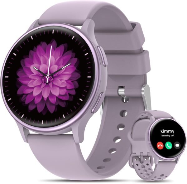 RUXINGX Smart Watches for Women [Make Call/Answer/400+Watch Face] Android & iPhone Compatible, 1.27" Fitness Tracker 24/7 Heart Rate Sleep Steps SpO2 Monitor, IP68 Waterproof Fitness Watch, Purple