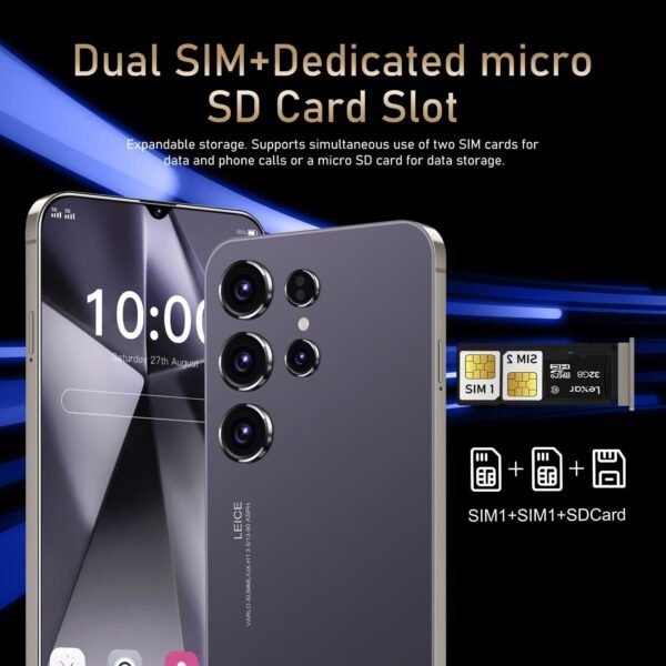 S24 Unlocked Phone 5G Cell Phone,Smartphone with Tool Pen, Android 13.0 Cell Phone 4GB+128GB with 64GB SD Card/Face ID/Fingerprint Lock/GPS (Gary)