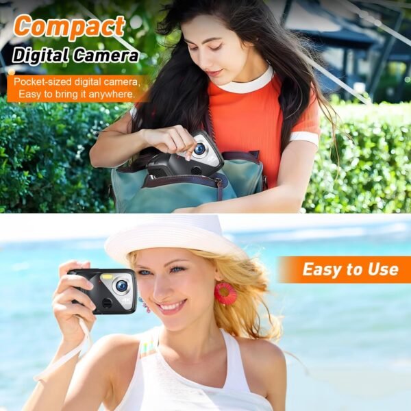 4K Waterproof Digital Camera with 32GB Card Underwater Digital Camera for Kids Point and Shoot Camera for Teens Students Boys Girls