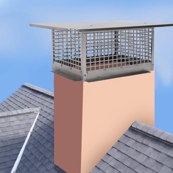 Chimney Cap,17" x 29" Stainless Steel Chimney Cover,Adjustable Metal Spark Arrestor with Bolts Screws,Suitable for Chimneys Smaller Than 16.93 * 28.9 in