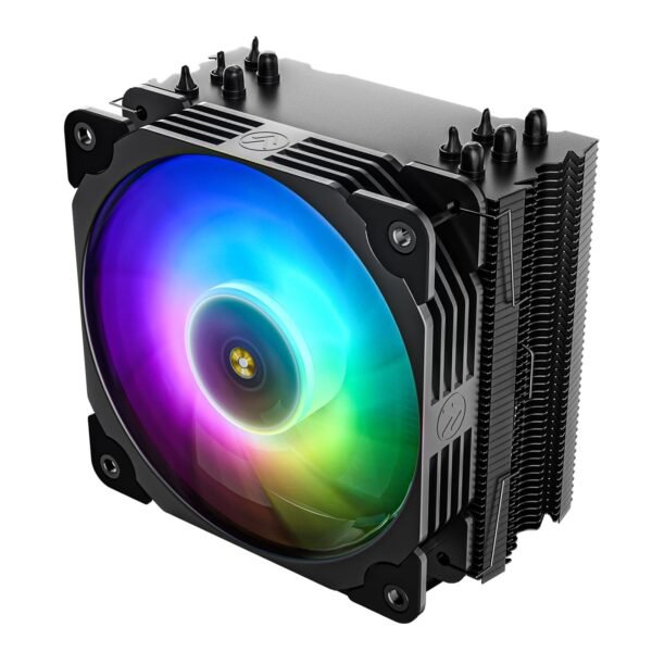 Vetroo V5 CPU Air Cooler with 5 Heat Pipes 120mm FDB PWM Processor Cooling for Intel LGA 1851/1700/1200/115X AMD AM5/AM4, Addressable RGB Lights Sync - Black