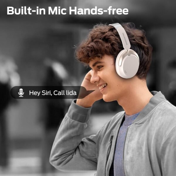 Monster Persona 3rd ANC Wireless Headphones with Bluetooth 5.4, Noise Cancelling Headphones with Clear Talk, Foldable Lightweight Over Ear Headphone, 70H Playtime, Dual Device Pairing, White