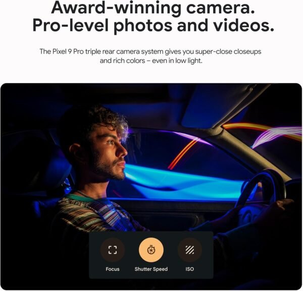 Google Pixel 9 Pro - Unlocked Android Smartphone with Gemini, Triple Rear Camera System, 24-Hour Battery, and 6.3" Super Actua Display - Hazel - 256 GB