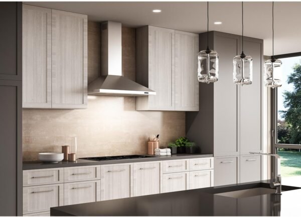Broan-NuTone EW4830SS Stainless Steel LED, 400 30-inch Wall-Mount Convertible Chimney-Style Range Hood with 3-Speed Exhaust Fan and Light, 460 Max Blower CFM