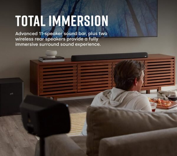 Polk MAGNIFI-MAX-AX-SR Soundbar with Subwoofer and Surround Speakers with an Additional 4 Year Coverage (2022)