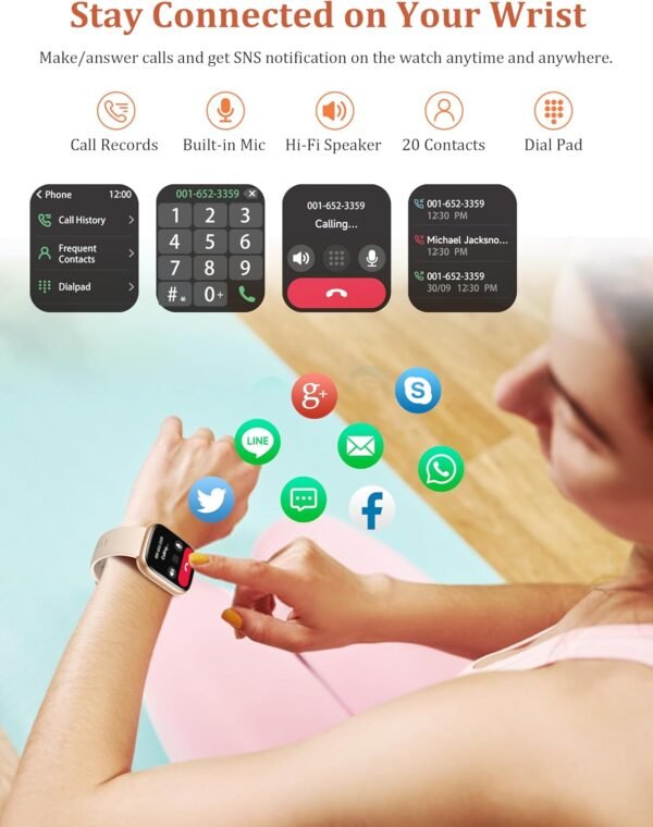 Smart Watch, Alexa Built-in, Answer/Make Calls Smart Watch Women Men, 1.83" Smartwatch IP68 Waterproof Sports Watch, Heart Rate SpO2 Sleep Stress Monitor, Step Counter Watch for Android & iOS Phone