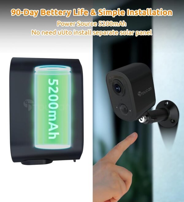 2K Security Cameras Wireless Outdoor, Cameras for Home Security with 2-Way Audio, PIR Motion Detection, Night Vision, Cloud Storage, IP65 Weatherproof, Outdoor Camera Work with Alexa & Google Home
