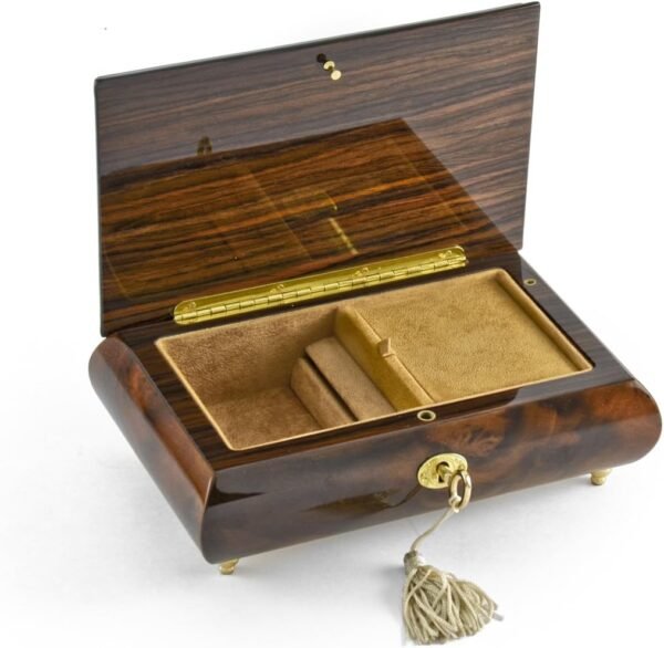 Exquisite 36 Note Single Stem White Rose Musical Jewelry Box - Many Songs to Choose - Sound of Music