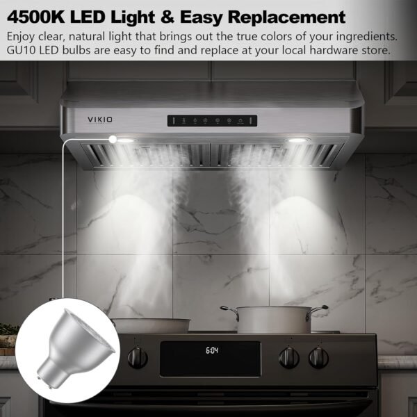 Range Hood 30 inch Under Cabinet,Kitchen Hood with 980CFM,3Speed Gesture Sensing&Touch Control Panel,Stainless Steel Kitchen Vent