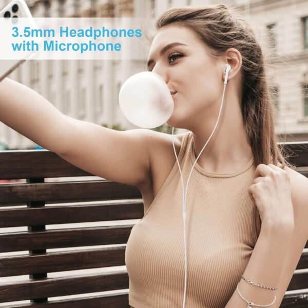 2 Pack for Apple Earbuds Wired [Clear Call], [MFi Certified] 3.5mm Headphones with Microphone Volume Control HiFi Stereo for iPhone/iPad/Kindle/Weather Radio