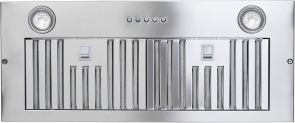 Vanity Art 600CFM Range Hood 28-inch, Ducted Range Hood Insert Stainless Steel, Kitchen Vent Hood, Kitchen Chimney Vent With 2 Blowers 3 Speed Button Control, LED Lights ETL Certified