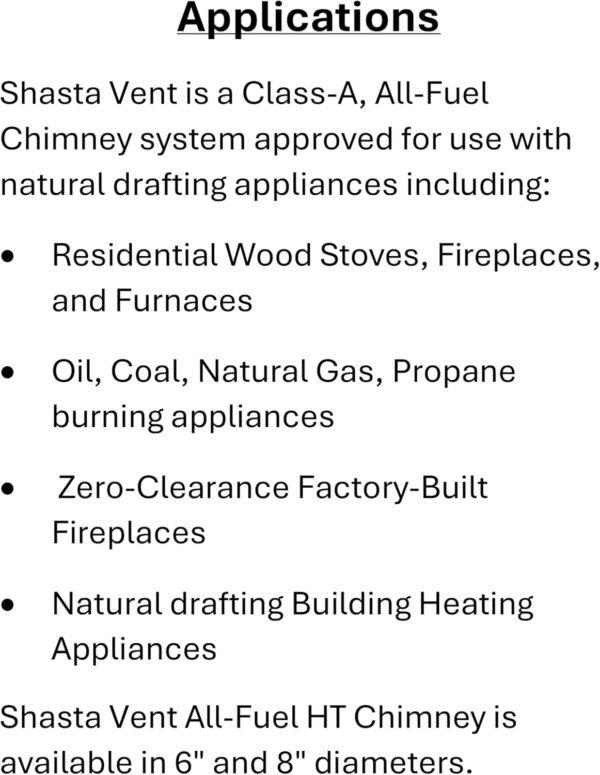 8" X 39" Chimney Pipe Class-A, All-Fuel, 304 Stainless Steel, Wood Stove Chimney, Ul103